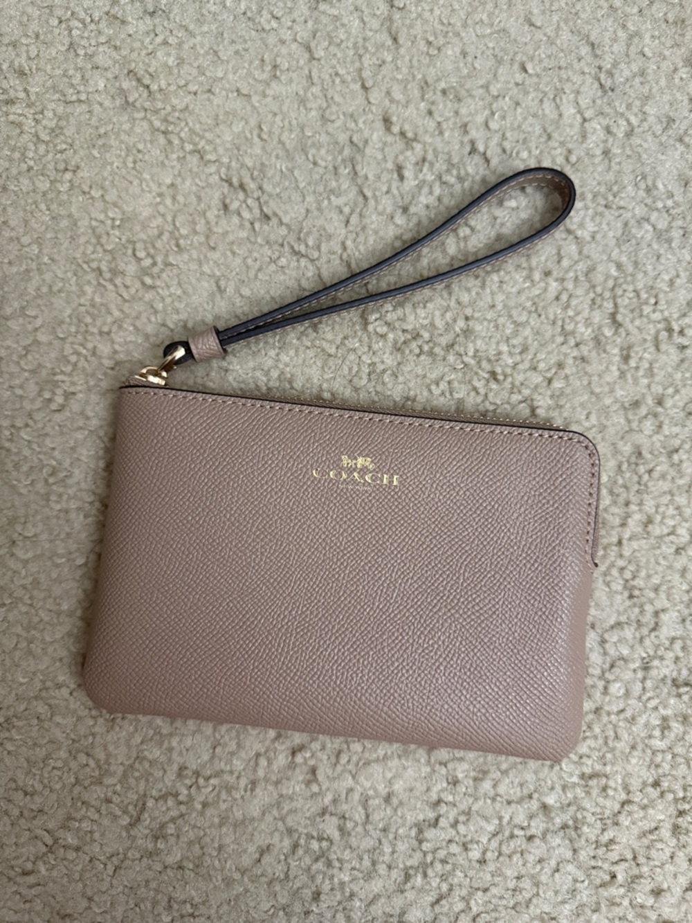 Coach Corner Zip Wristlet Wallet Gold / Taupe 50832 - NWT + Box - Picture 2 of 6